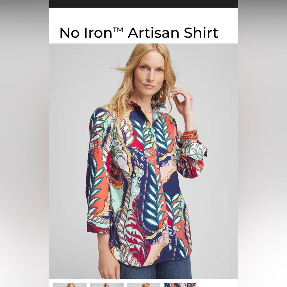 Chicos no iron Artisan Shirt size 16 (3 chicos)